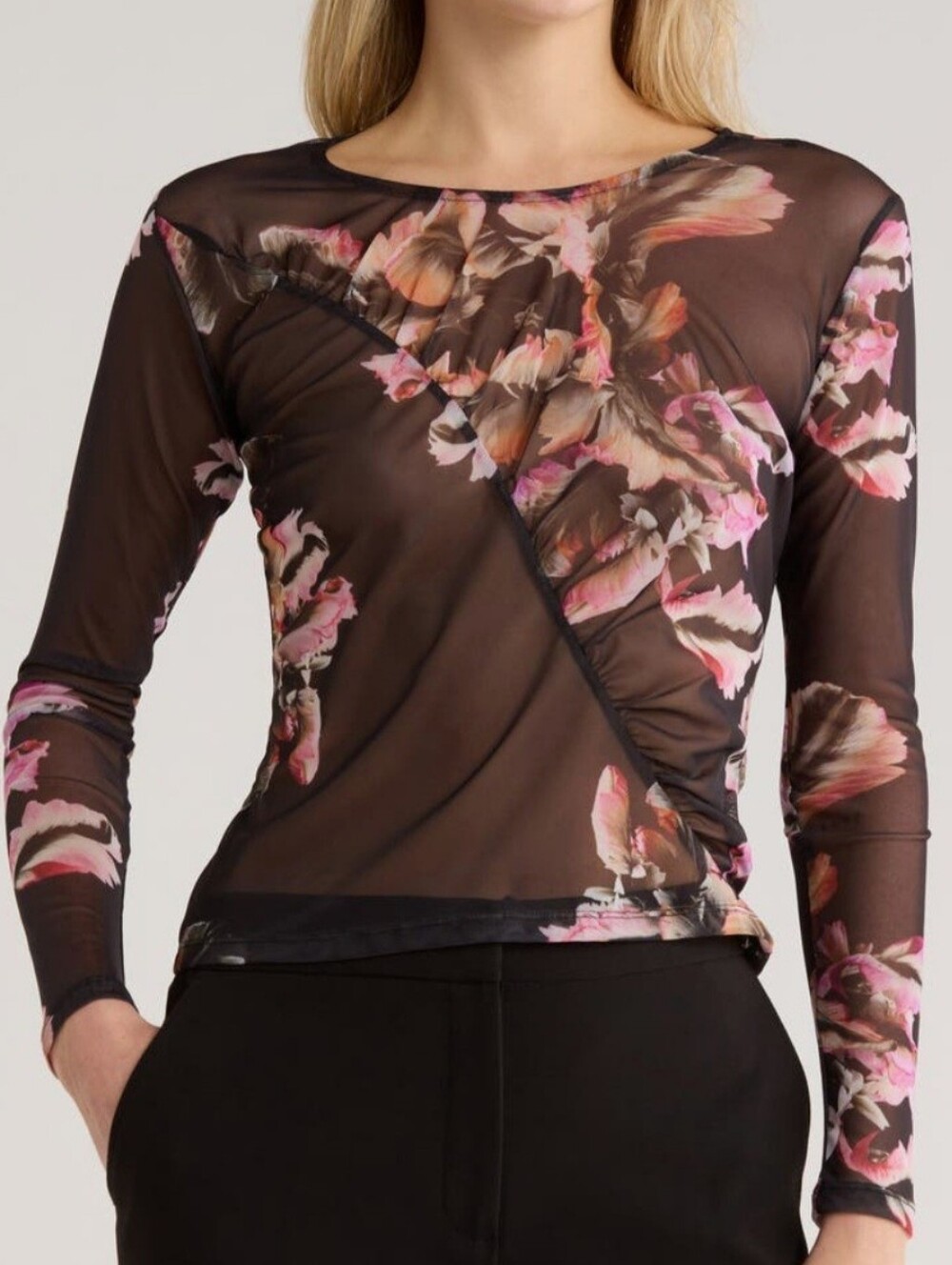All Saints Elia mesh long sleeve top size 2